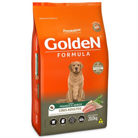 Ração Golden Fórmula Para Cães Adultos Sabor Frango e Arroz 20 kg Ração Golden Fórmula Para Cães Adultos Sabor Frango e Arroz 20 kg