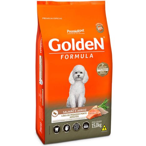 Ração Golden Fórmula Mini Bits Para Cães Adultos de Porte Pequeno Sabor Salmão e Arroz 15 kg Ração Golden Fórmula Mini Bits Para Cães Adultos de Porte Pequeno Sabor Salmão e Arroz 15 kg