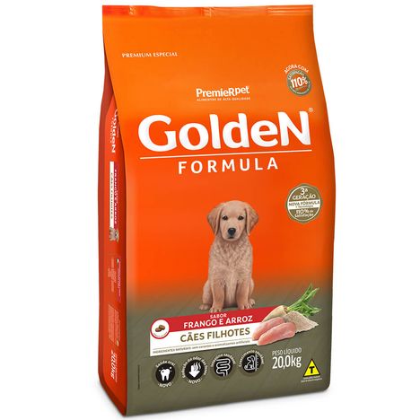 Ração Golden Fórmula Para Cães Filhotes Sabor Frango e Arroz 20 kg Ração Golden Fórmula Para Cães Filhotes Sabor Frango e Arroz 20 kg