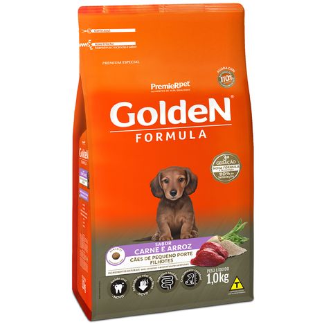 Ração Golden Fórmula Mini Bits Para Cães Filhotes Sabor Carne e Arroz 1 Kg