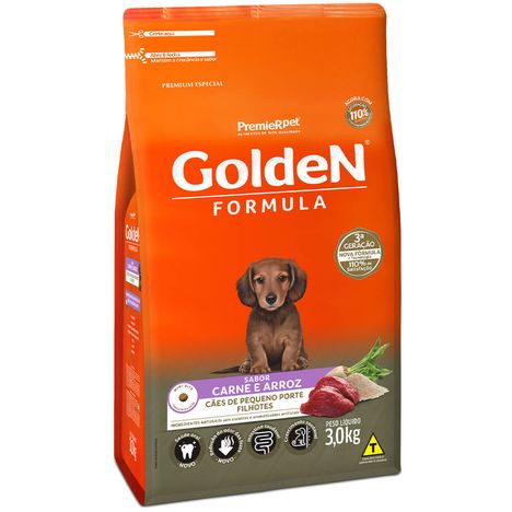 Ração Golden Fórmula Mini Bits Para Cães Filhotes de Porte Pequeno Sabor Carne e Arroz 3 kg Ração Golden Fórmula Mini Bits Para Cães Filhotes de Porte Pequeno Sabor Carne e Arroz 3 kg