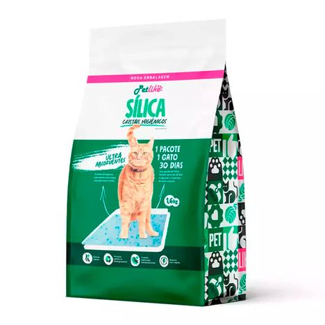 Areia Higiênica PetLike Sílica para Gatos - 1,6kg