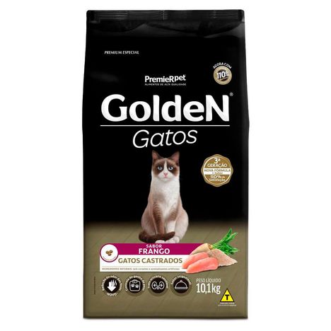 Ração Golden Gatos Castrados Adultos Sabor Frango 10,1 kg Ração Golden Gatos Castrados Adultos Sabor Frango 10,1 kg
