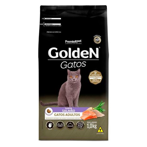 Ração Golden Gatos Adultos Sabor Salmão 1 kg Ração Golden Gatos Adultos Sabor Salmão 1 kg