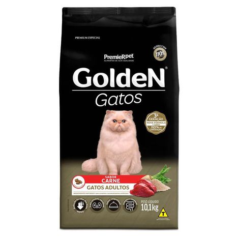 Ração Golden Gatos Adultos Sabor Carne 10,1 Kg
