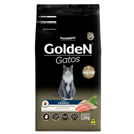 Ração Golden Gatos Castrados Sênior Sabor Frango 1 kg Ração Golden Gatos Castrados Sênior Sabor Frango 1 kg