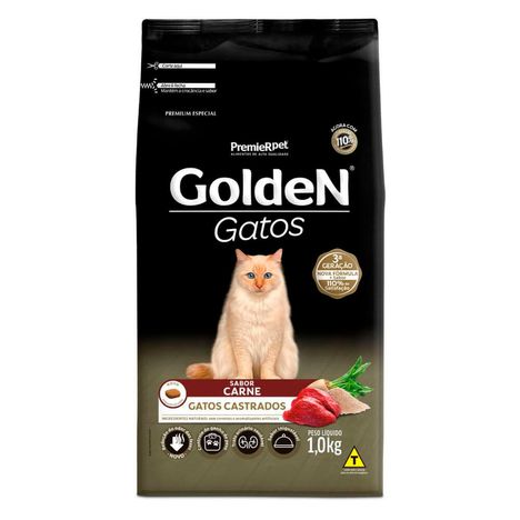 Ração Golden Gatos Castrados Adultos Sabor Carne 1 kg Ração Golden Gatos Castrados Adultos Sabor Carne 1 kg