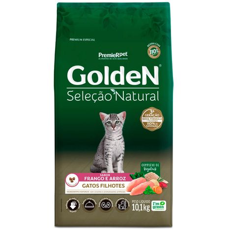 Ração Golden Seleção Natural Gatos Filhotes Sabor Frango e Arroz 10,1 kg Ração Golden Seleção Natural Gatos Filhotes Sabor Frango e Arroz 10,1 kg