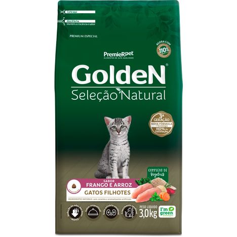 Ração Golden Seleção Natural Gatos Filhotes Sabor Frango e Arroz 3 kg Ração Golden Seleção Natural Gatos Filhotes Sabor Frango e Arroz 3 kg