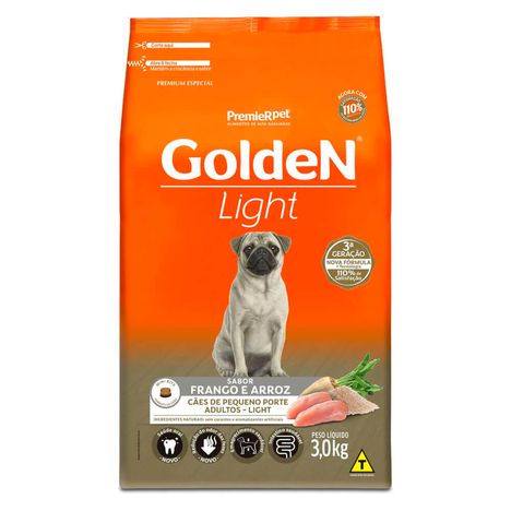 Ração Golden Fórmula Para Cães Adultos de Porte Pequeno Light Mini Bits Sabor Frango e Arroz 3 kg Ração Golden Fórmula Para Cães Adultos de Porte Pequeno Light Mini Bits Sabor Frango e Arroz 3 kg