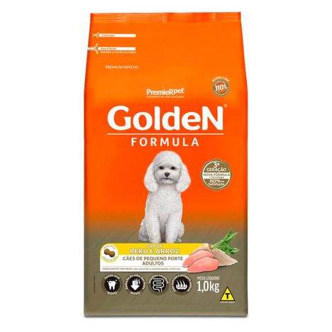 Ração Golden Fórmula Mini Bits Para Cães Adultos de Porte Pequeno Sabor Peru e Arroz 1 kg Ração Golden Fórmula Mini Bits Para Cães Adultos de Porte Pequeno Sabor Peru e Arroz 1 kg