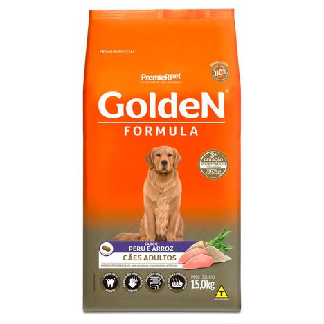 Ração Golden Fórmula Para Cães Adultos Sabor Peru e Arroz 15 kg Ração Golden Fórmula Para Cães Adultos Sabor Peru e Arroz 15 kg