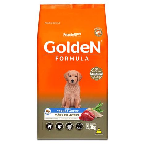 Ração Golden Fórmula Para Cães Filhotes Sabor Carne e Arroz 15 kg Ração Golden Fórmula Para Cães Filhotes Sabor Carne e Arroz 15 kg