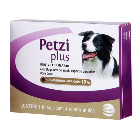 Vermífugo Petzi Plus 800mg Cães 10kg 4 comprimidos Vermífugo Petzi Plus 800mg Cães 10kg 4 comprimidos