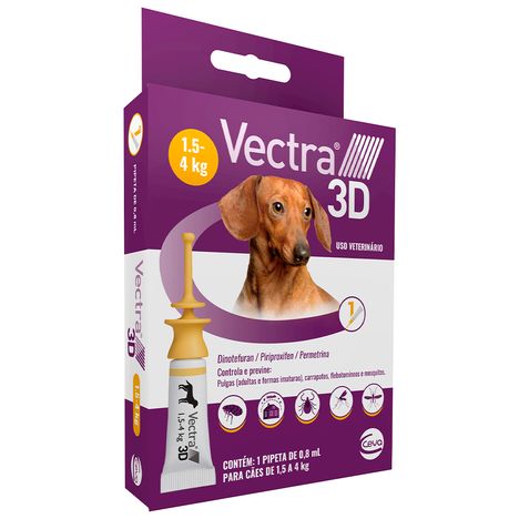 Vectra 3D Cães 1,5 a 4kg AntiPulgas e Carrapatos