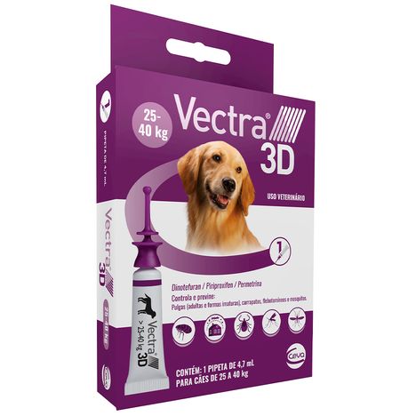 Vectra 3D Cães 25 a 40kg Antipulgas e Carrapatos Ceva