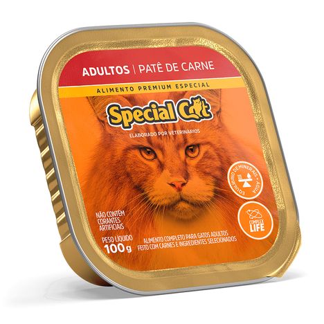 Ração Úmida Special Cat para Gatos Castrados Sabor Carne 100g