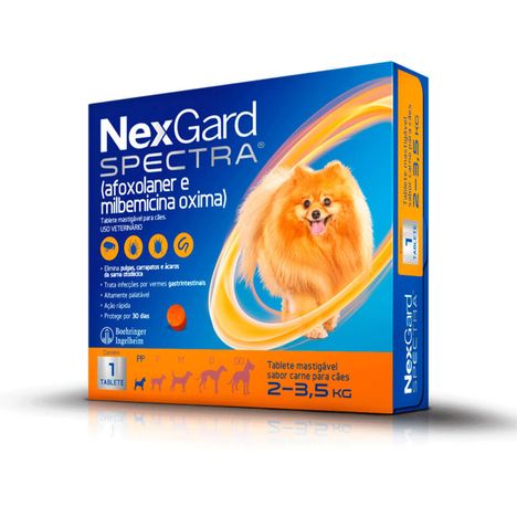 Antiparasitário NexGard Spectra para Cães de 2 kg a 3,5 kg com 1 Tablete Antiparasitário NexGard Spectra para Cães de 2 kg a 3,5 kg com 1 Tablete