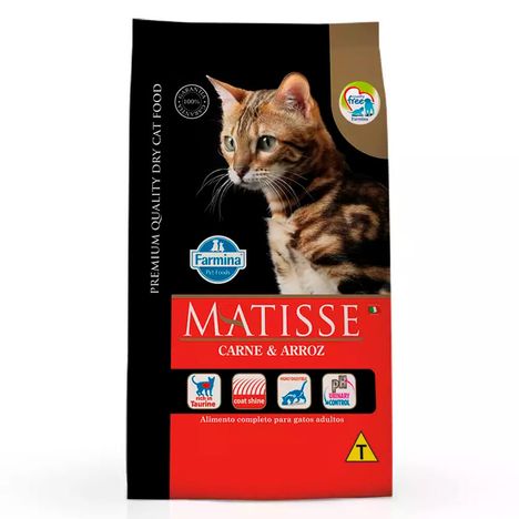 Ração Farmina Matisse para Gatos Adultos Sabor Carne e Arroz 2Kg