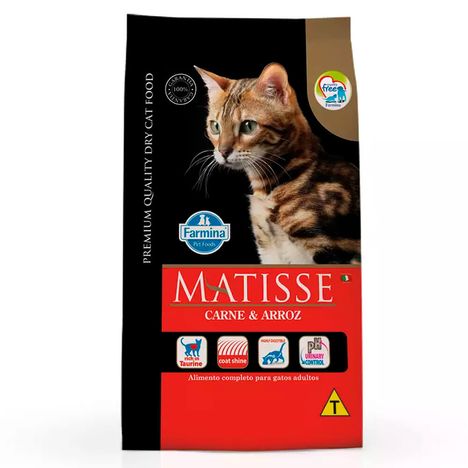 Ração Farmina Matisse para Gatos Adultos Sabor Carne e Arroz 7,5kg