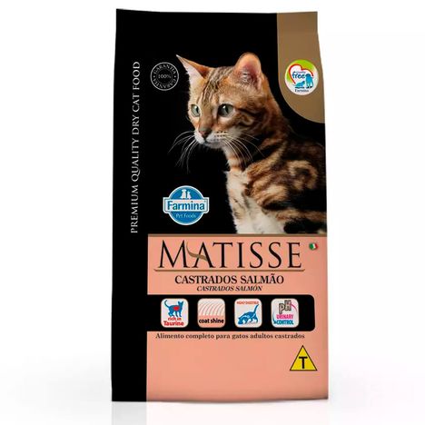 Ração Farmina Matisse para Gatos Adultos Castrados Sabor Salmão 7,5Kg