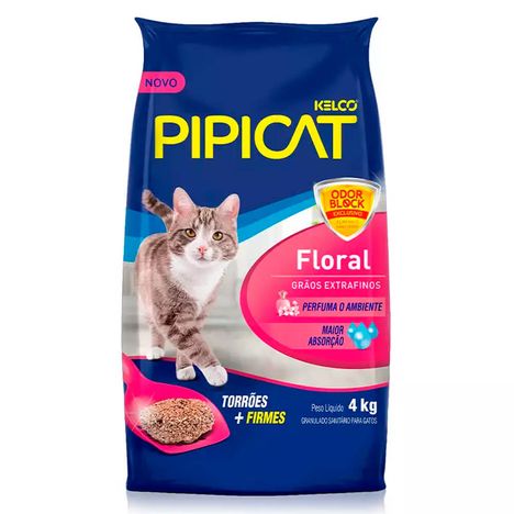 Areia Higiênica PipiCat Floral para Gatos 4 kg Areia Higiênica PipiCat Floral para Gatos 4 kg