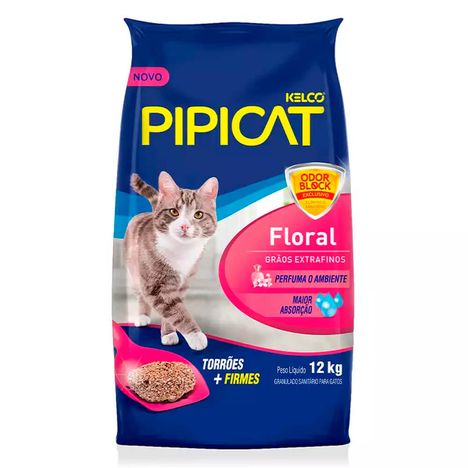 Areia Higiênica PipiCat Floral para Gatos 12 kg Areia Higiênica PipiCat Floral para Gatos 12 kg