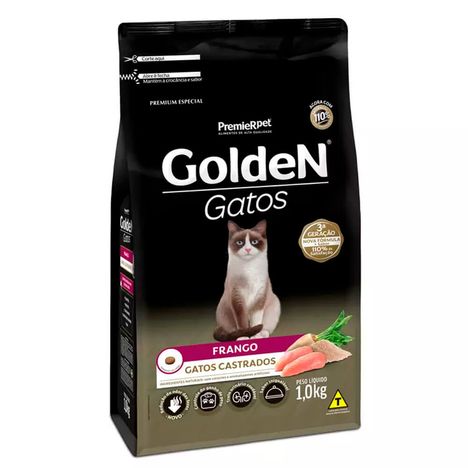 Ração Golden Gatos Castrados Adultos Sabor Frango 1 kg Ração Golden Gatos Castrados Adultos Sabor Frango 1 kg