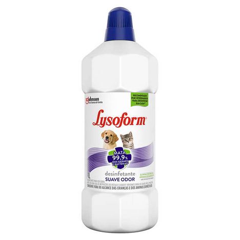 Desinfetante Lysoform Pets Suave Odor - 1 Litro