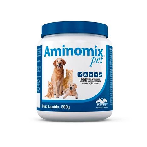 Suplemento Aminomix Pet para Cães e Gatos com 500 g Suplemento Aminomix Pet para Cães e Gatos com 500 g