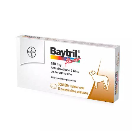 Baytril Flavour 150mg com 10 comprimidos Baytril Flavour 150mg com 10 comprimidos