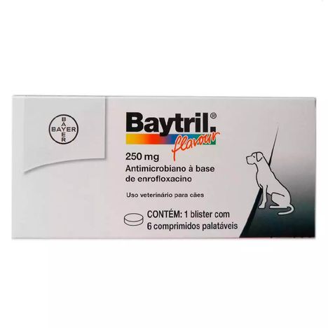 Baytril Flavour 250mg com 6 comprimidos