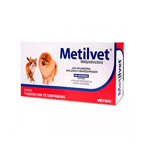 Anti-inflamatório Metilvet 10 Comprimidos Vetnil 5mg