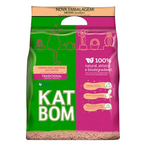 Granulado Higiênico Kat Bom Natural Para Gatos - 3 kg Granulado Higiênico Kat Bom Natural Para Gatos - 3 kg