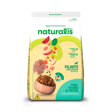 Ração Naturalis para Cães Filhotes de Porte Pequeno sabor Peru, Frango e Frutas - 2,5Kg