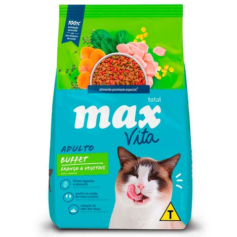 Ração Max Cat Vita Buffet Adult Sabor Frango e Vegetais - 20Kg