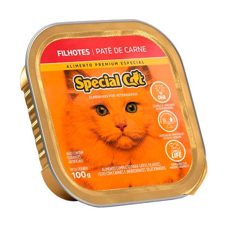 Ração Úmida Special Cat para Gatos Filhotes Sabor Patê de Carne 100g