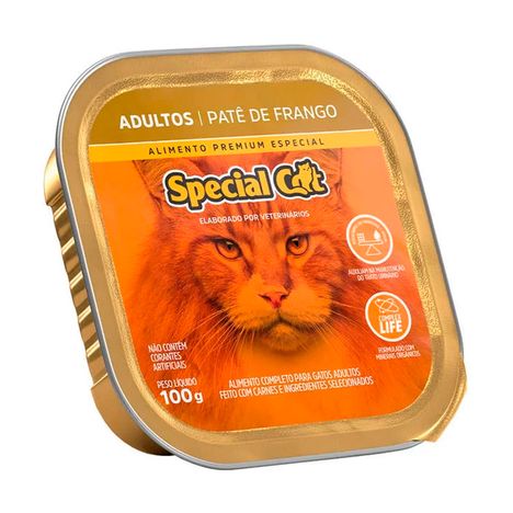 Ração Úmida Special Cat para Gatos Adultos Sabor Patê de Frango 100g