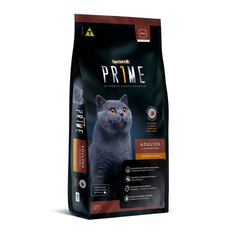Ração Special Cat Prime para Gatos Adultos Sabor Frango e Arroz - 10,1Kg