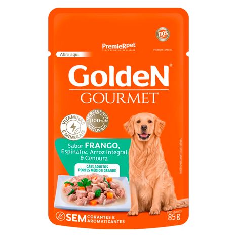 Ração Úmida Golden Sachê Gourmet para Cães Adultos Porte Médio e Grande Sabor Frango 85g Ração Úmida Golden Sachê Gourmet para Cães Adultos Porte Médio e Grande Sabor Frango 85g