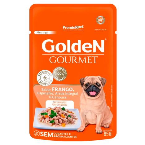Ração Úmida Golden Gourmet para Cães Adultos de Porte Pequeno Sabor Frango 85g