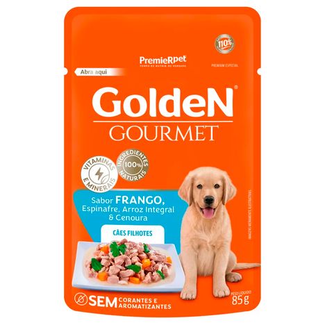 Ração Úmida Golden Gourmet para Cães Filhotes Sabor Frango 85g
