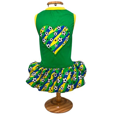 Vestido do Brasil Coração para Cães - Verde GG Vestido do Brasil Coração para Cães - Verde GG