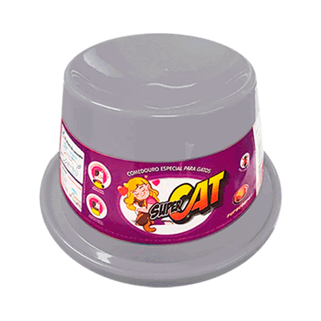 Comedouro Plástico para Gato Super Cat - 200 Ml Cinza Comedouro Plástico para Gato Super Cat - 200 Ml Cinza