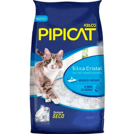 Areia Higiênica PipiCat Sílica Cristal para Gatos 3,5kg