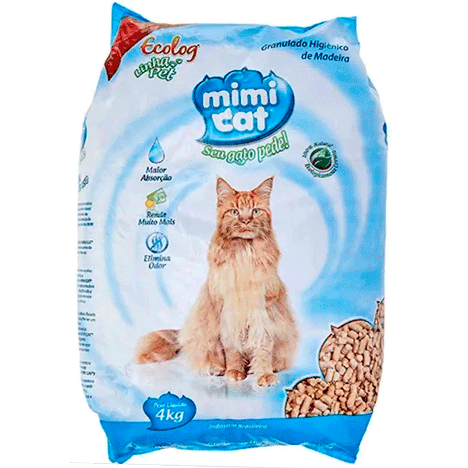 Mimicat Granulado Higiênico de Madeira Premium para Gatos 4 kg Mimicat Granulado Higiênico de Madeira Premium para Gatos 4 kg