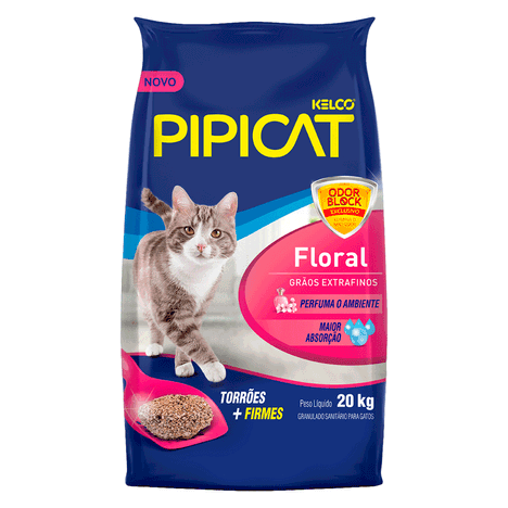 Areia Higiênica PipiCat Floral para Gatos 20 kg Areia Higiênica PipiCat Floral para Gatos 20 kg