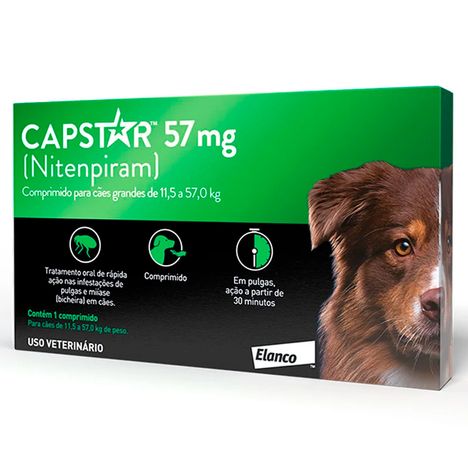 Antipulgas Capstar 57mg para Cães de 11 a 57kg - 1 Comprimido