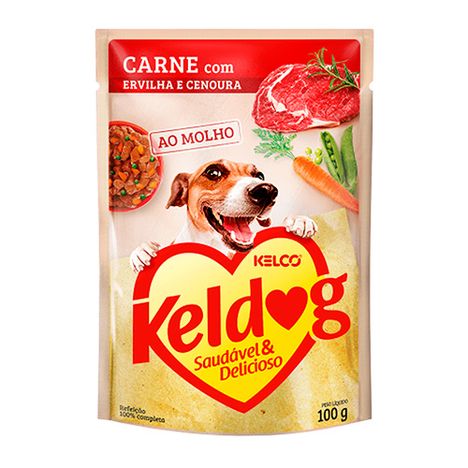 Ração Úmida Keldog Sachê para Cães Sabor Carne com Ervilha e Cenoura 100g Ração Úmida Keldog Sachê para Cães Sabor Carne com Ervilha e Cenoura 100g