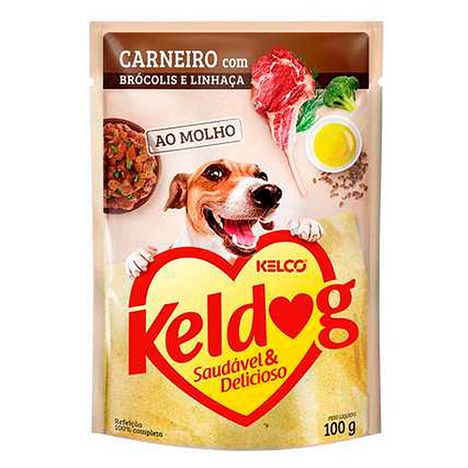 Ração Úmida Keldog Sachê para Cães Sabor Carneiro com Brócolis e Linhaça 100g Ração Úmida Keldog Sachê para Cães Sabor Carneiro com Brócolis e Linhaça 100g